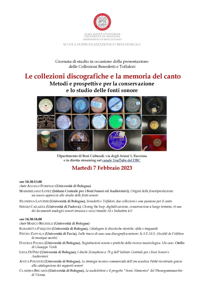 Le collezioni discografiche e la memoria del canto